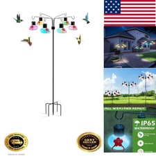 Solar Hummingbird Feeders for Outdoors Decorative Hummingbird Feeders Stand 6...
