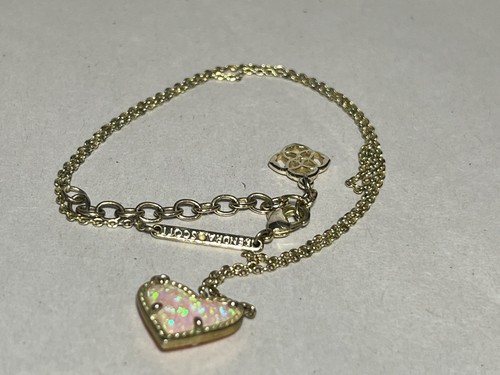 Kendra Scott Gold Plated Ari Heart Pink Necklace - Picture 6 of 14