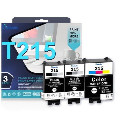 T215 Ink 3PK BK/Tricolor with chip Compatible for Workforce WF-110 WF-100EC-C110