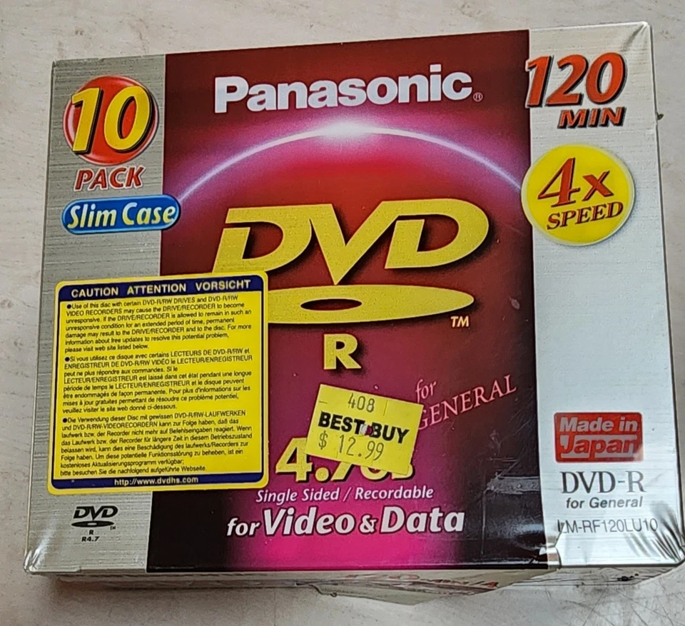 New 10 Pack Panasonic DVD-R slim case 120 min 4 x speed New Fuji 25 Pack DVD-R  - Image 2 of 4