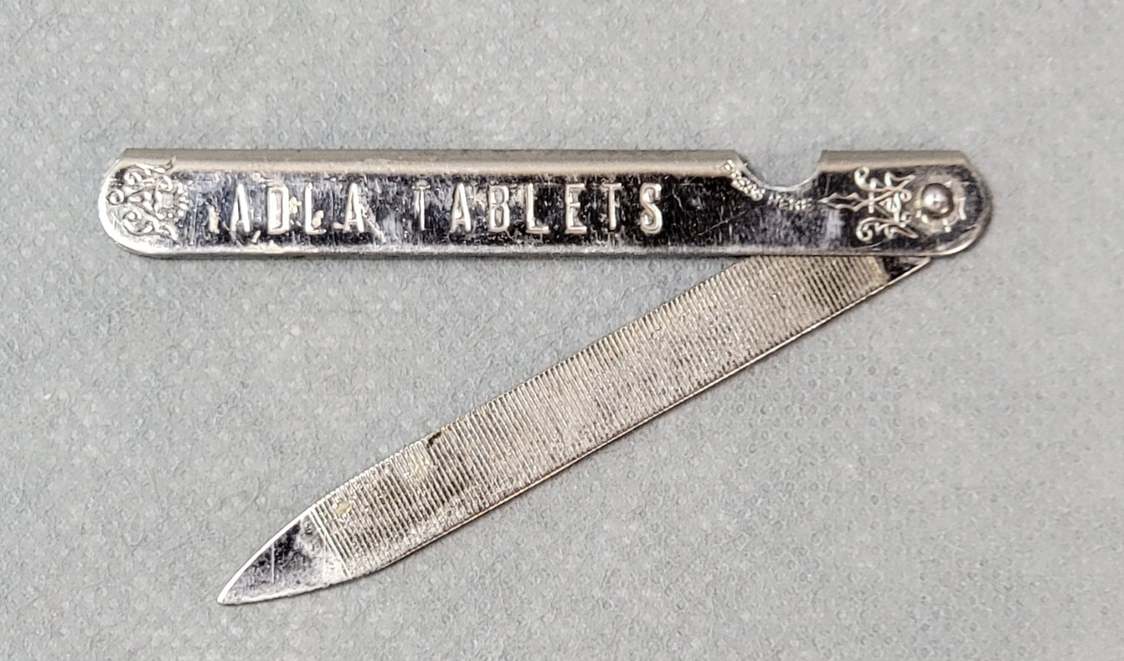 Vintage ADLA TABLETS Advertising ADLERIKA Pocket NAIL FILE