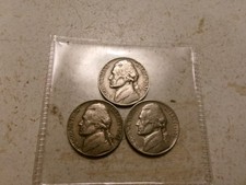 1951-P-D-S JEFFERSON NICKELS (READ DESCRIPTION)