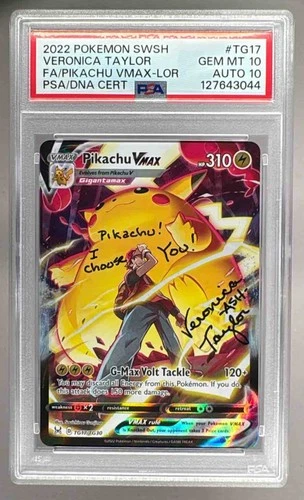 Pikachu VMAX 2022 Pokemon SW & SH Lost Origin #TG17 On Card Auto PSA 10/10