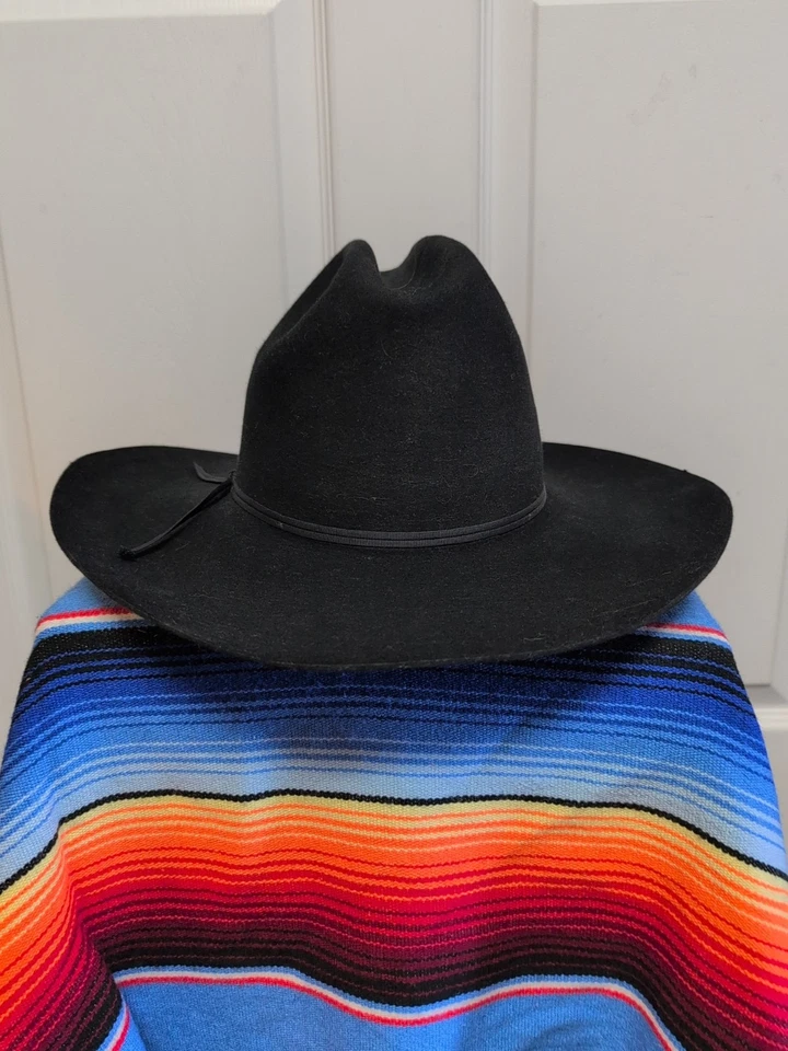 Resistol Western Hat 4X Beaver Black Size 7 Cattle King Long Oval - Image 3 of 4