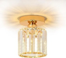 Modern Crystal Chandelier Small Flush Mount Ceiling Light Fixture Pendant Lamp