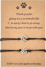 Memorial Bracelet for Pet Loss - Sympathy Paw Print Friendship Bracelets for...
