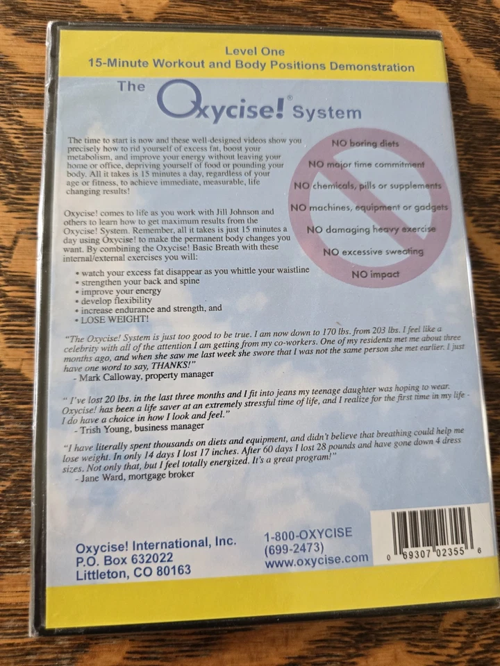 Oxycise Level One 15 Minute Workout Vol. 1 DVD Fitness Jill R. Johnson - NEW - Image 2 of 2