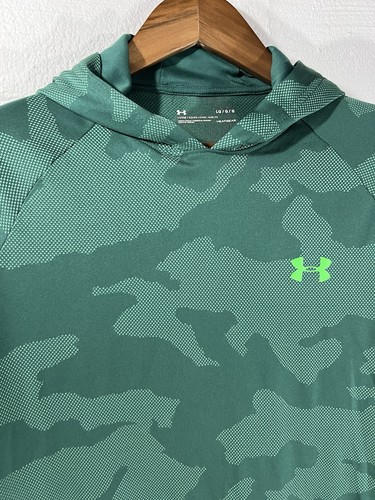 Under Armour Hoodie Mens Sz Large Camo Active Breathable Lightweight Green - Picture 2 of 4