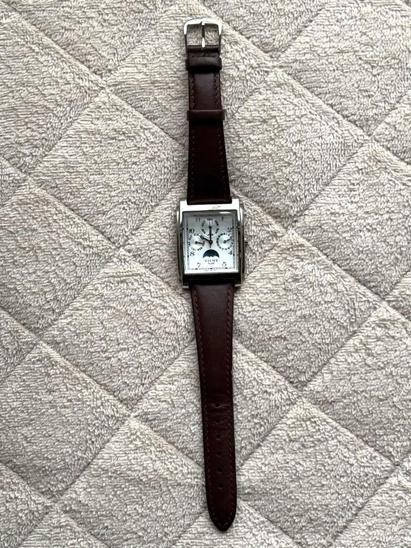 十三佛 Seiko Alba VIENT V33F Watch Triple Calendar Moonphase Square