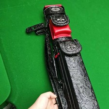 High-End Custom Handmade Billiard Cue, 1/2 Split Big Head Cue with 7-Hole Cue Ca