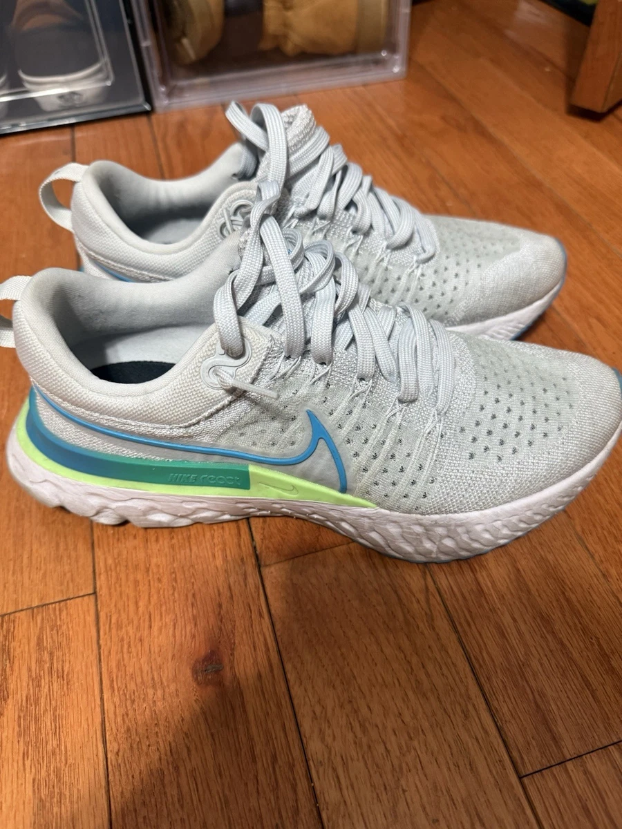 Nike React Infinity Run Flyknit 2 Pure Platinum Emerald Laser Blue