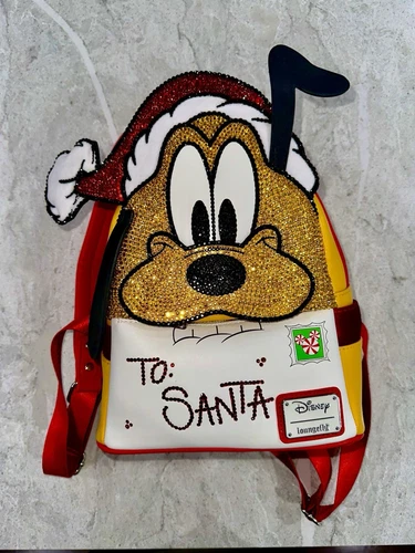 Pluto’s Letter To Santa Loungefly Backpack W/ Custom Rhinestone Detail