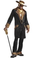 Brand New Men Supa Mac Daddy Pimp Gangster Costume