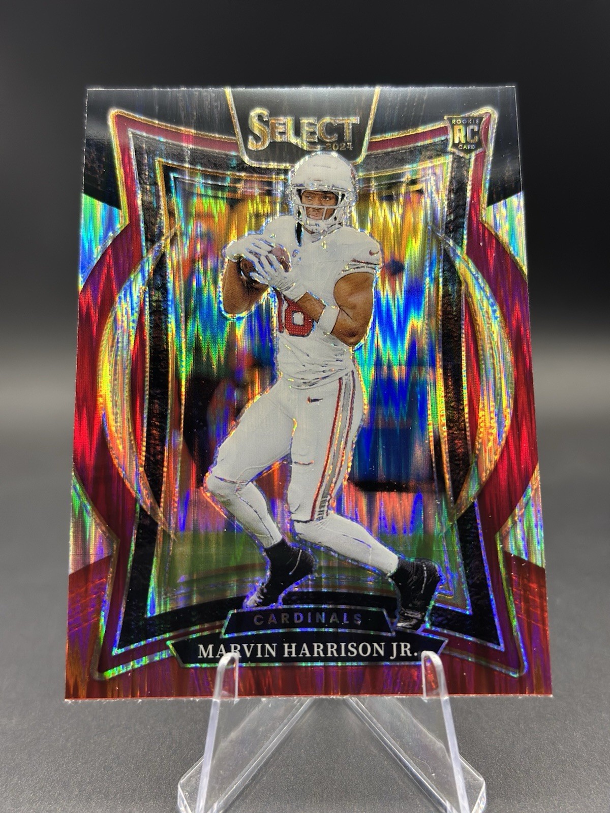 Marvin Harrison Jr 2024 Panini Select #28 Concourse Black & Red Shock Prizm RC