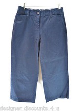 Womens Liz Claiborne Audra Navy Blue Dress Capris cotton Cropped Pants SZ 10 M