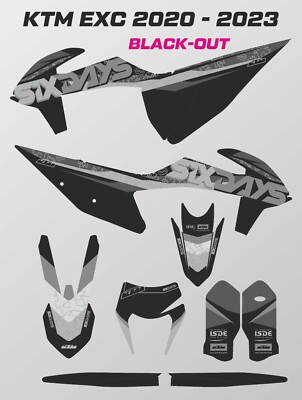 KTM ENDURO EXC GRAFIK SCHWARZ oder LAGER EXC F XCW 2020-2023 6 TAGE MX AUFKLEBER