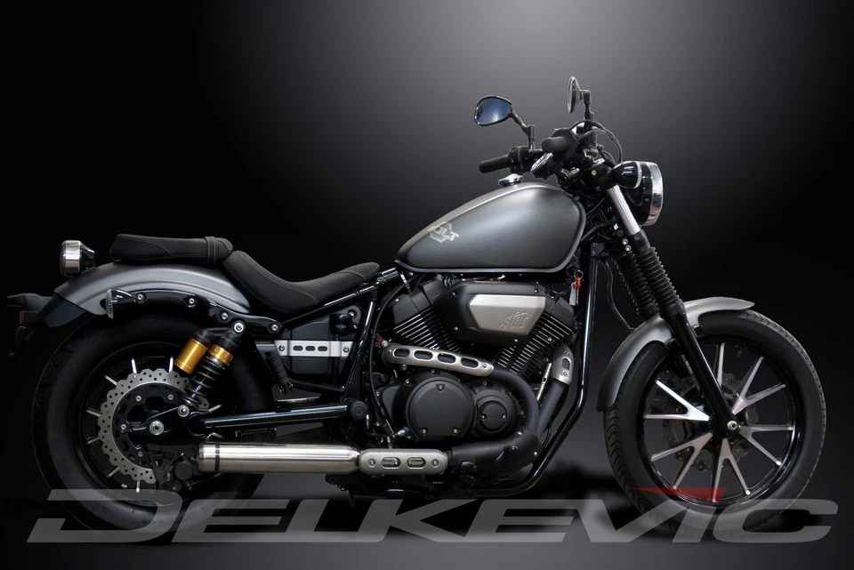 Yamaha Bolt XVS950 2014-21 Delkevic 16" Bull Nose Kit de silenciador de escape de acero inoxidable Foto 4 de 4