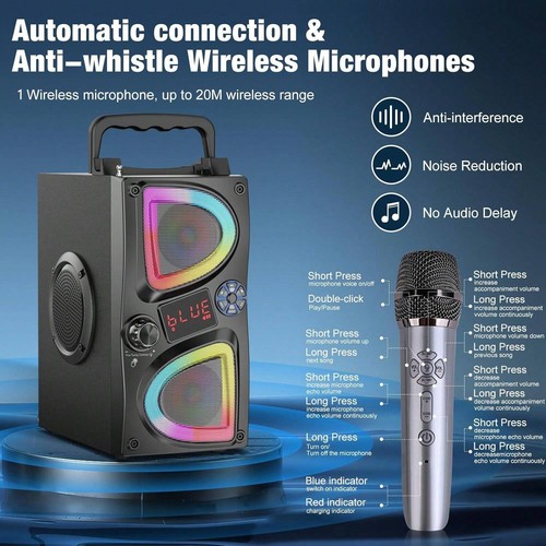 Bluetooth Speaker, 60W(Peak) Wireless Portable Small Home Party Speakers - Picture 4 of 9