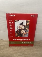 Canon Pixma Photo Paper Plus Glossy II 8.5" x 11" 16-20 Sheets PP-201 OPEN BOX 