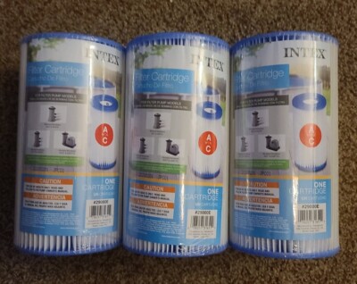 New Lot of 3 Sealed Intex Type A or C 29000E Easy Set Pool Filter Cartridge
