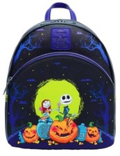 Loungefly The Nightmare Before Christmas Jack  Sally Pumpkins Mini Backpack