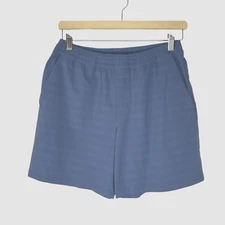 Hill City Shorts Men's Small Blue Subtle Striped UNLINED 6" Inseam Pockets Tech