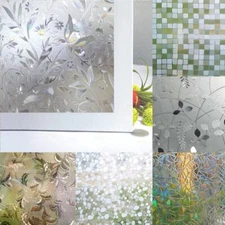 PVC Privacy Window Glass Film Sticker Static Cling Frosted Stained Bathroom Home