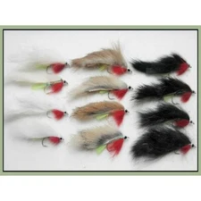 Zonkers Trout Flies, 12 Pack, Three Colours, Green Belly Zonkers, Mixed 8/10