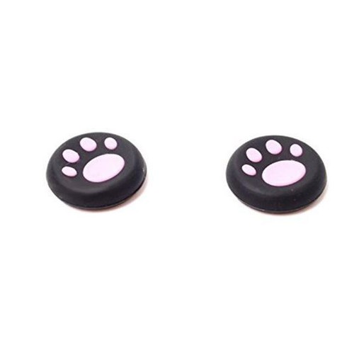 4 x PS4 Thumbstick Gummi Kappen Controller Caps Grips Silikon Pfote SCHWARZ-PINK - Bild 2 von 2