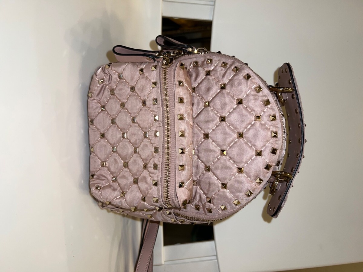 Light Pink Valentino Rockstud Spike Nylon Quilted Mini  display picture 3