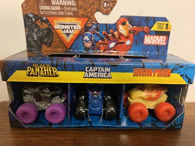 Monster Jam Marvel Mini Series 1. Black Panther/ Captain America/ Iron Man 