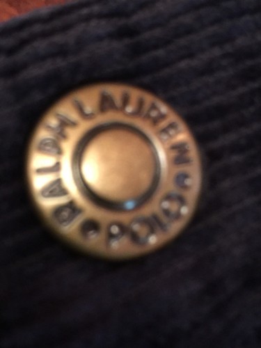RALPH LAUREN Toddler GIrl’s Navy Blue Golden Buttons & Snaps Velvet Jeans 2T - Picture 9 of 12