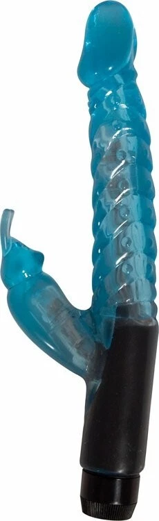 Varita Vibro Doble Azul Jelly Mini Rabbit Ultimate Flexible y Suave, Nueva Foto 2 de 2