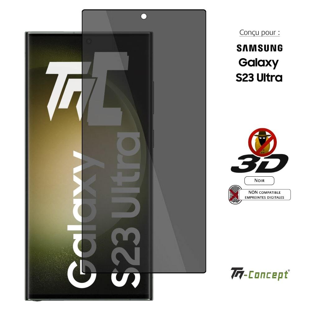 Filtre de confidentialité 3D pour Galaxy S23 Ultra anti-rayures TM-Concept