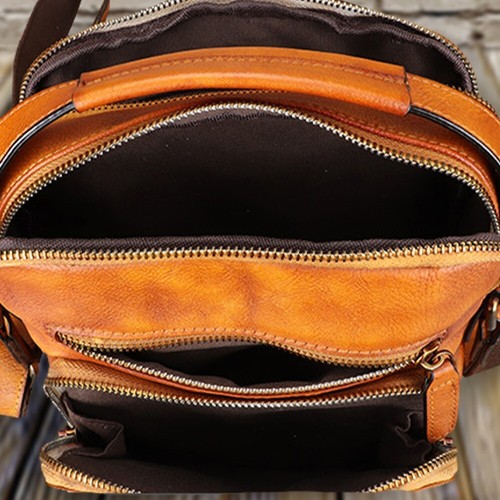 Genuine Leather Purse and Shoulder Bag for Men Vintage Real Leather Messenger - Picture 11 of 15