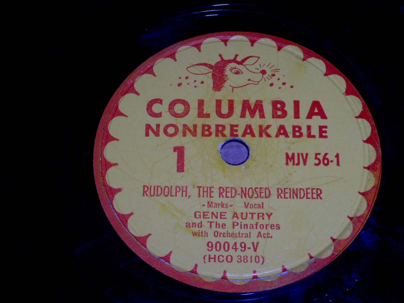 Gene Autry Rudolph The Red Nosed Reindeer 78 Rpm Record Columbia MJV 56 ...