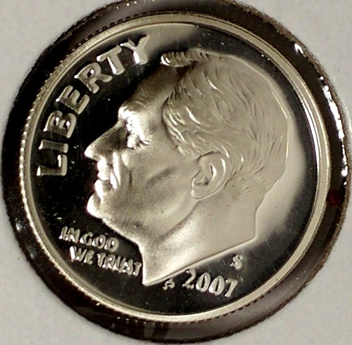 2007-S 10C Roosevelt Dime DCG Proof 90% Silver 18uur1202