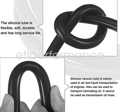 Black 6MM ID SILICONE Vacuum Hose 10-Foot Length 1/4'' Dia 3mm wall thickness - Picture 4 of 4