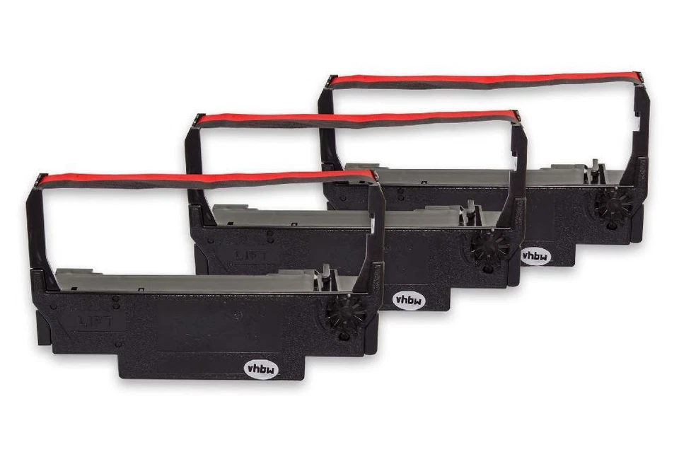 VHBW 3x Farbband für Epson ERC-38 B/R ERC-34 ERC-30 Schwarz,Rot