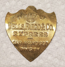 VINTAGE Wells Fargo Express San Fran division Plaque  Embossed. NOS