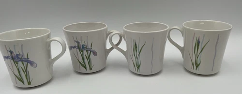 Coffee Cups Mugs Shadow Iris Retired MCM Dinnerware 4 Corelle Coordinates