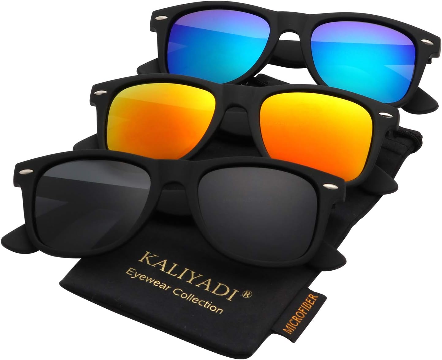 Polarized Matte Sunglasses with Color Mirror Lens UV Protection for Men and Women