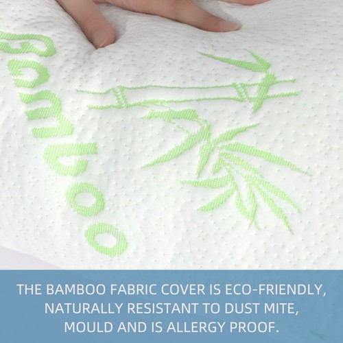 2x Memory Foam Pillow Bamboo Pillow Cushion Breathable Hypoallergenic Cover AU - Picture 3 of 12