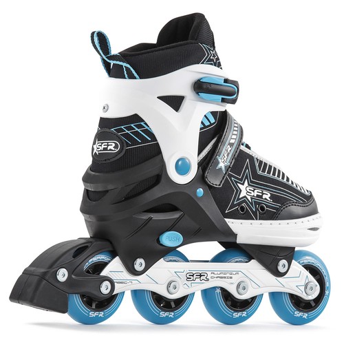 SFR Pulsar Adjustable Inline Roller Skates Blue - Optional Safety Pad Set - Picture 2 of 7