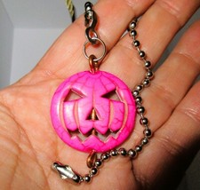 CHAIN FAN PULL Ceiling Light 6in 15cm USA Hot Pink Pumpkin J-O-L Halloween Charm
