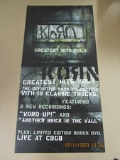 KORN Greatest Hits Vol.1 2XSided Promo Flat 12" X 24" New! Unused! 2004 Epic