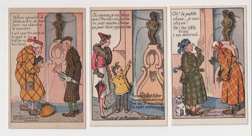 Postales cómicas Bélgica Mannekin Pis x 14. Se muestran frentes y traseros en su mayoría sin publicar. - Imagen 6 de 11