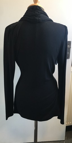 GHOST London Black Jersey Wrap Long Sleeve Jacket size XS - Picture 4 of 10