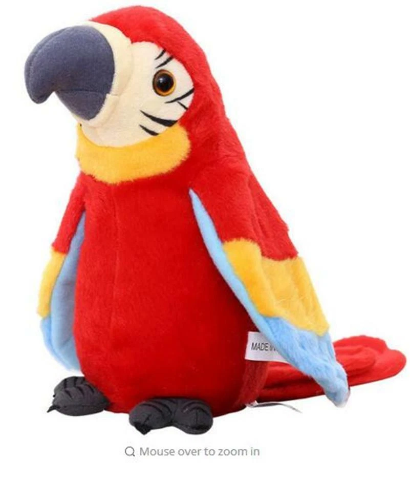 Mascotas electrónicas parlante loro niños niños juguetes divertido disco de sonido peluche Foto 2 de 4