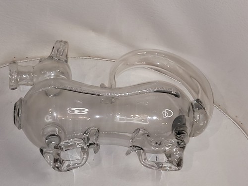 Mid Century Danish Clear Glass Dog Decanter Snapshund By Holmegaard - Picture 6 of 10